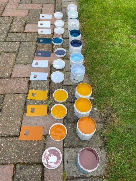 outdoor paint sample pots